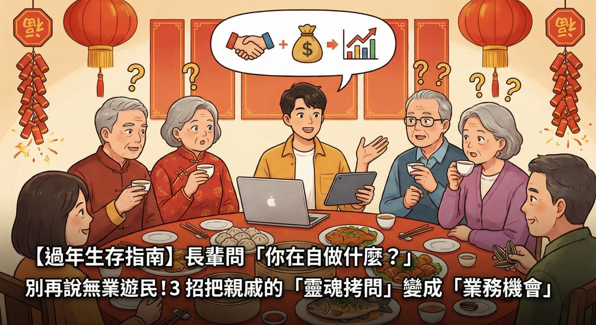 【過年生存指南】長輩問「你在做什麼？」別再說無業遊民！3 招把親戚的「靈魂拷問」變成「業務機會」