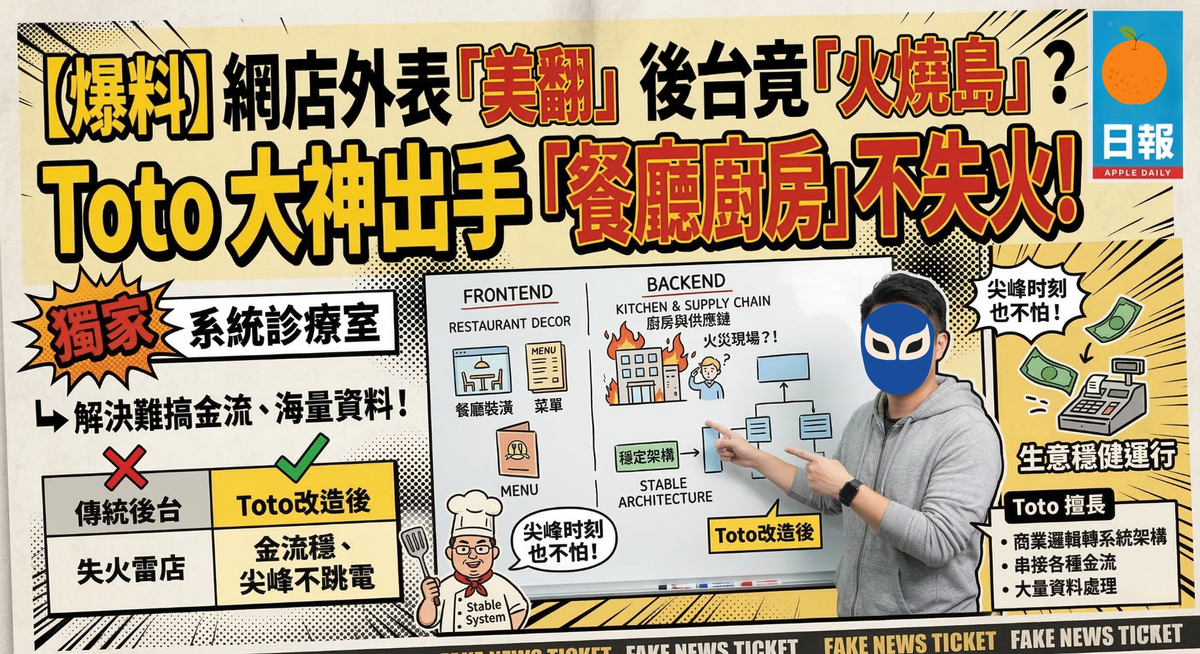 【頂尖職人開箱】當「穩定」變成一種藝術 —— 揭秘系統架構的後端獵人 Toto
